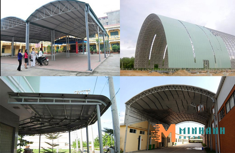 Hiện nay lợp mái tôn vòm được sử dụng rỗng rãi, với nhiều mục đích: Mái che trước nhà, bãi đậu xe, sân vận động,...