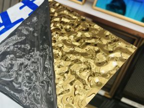 Tấm Inox 3D Sóng Nước Vàng Cao Cấp Chuẩn Kích Thước