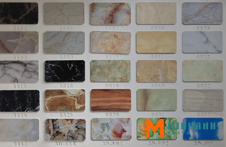 Vật Tư Minh Anh cung cấp tấm nhựa giả đá cẩm thạch đa dạng màu sắc và họa tiết