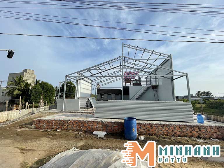 Tổng quan công trình nhà lắp ghép panel tại Hậu Giang được thi công bởi Vật tư xây dựng Minh Anh